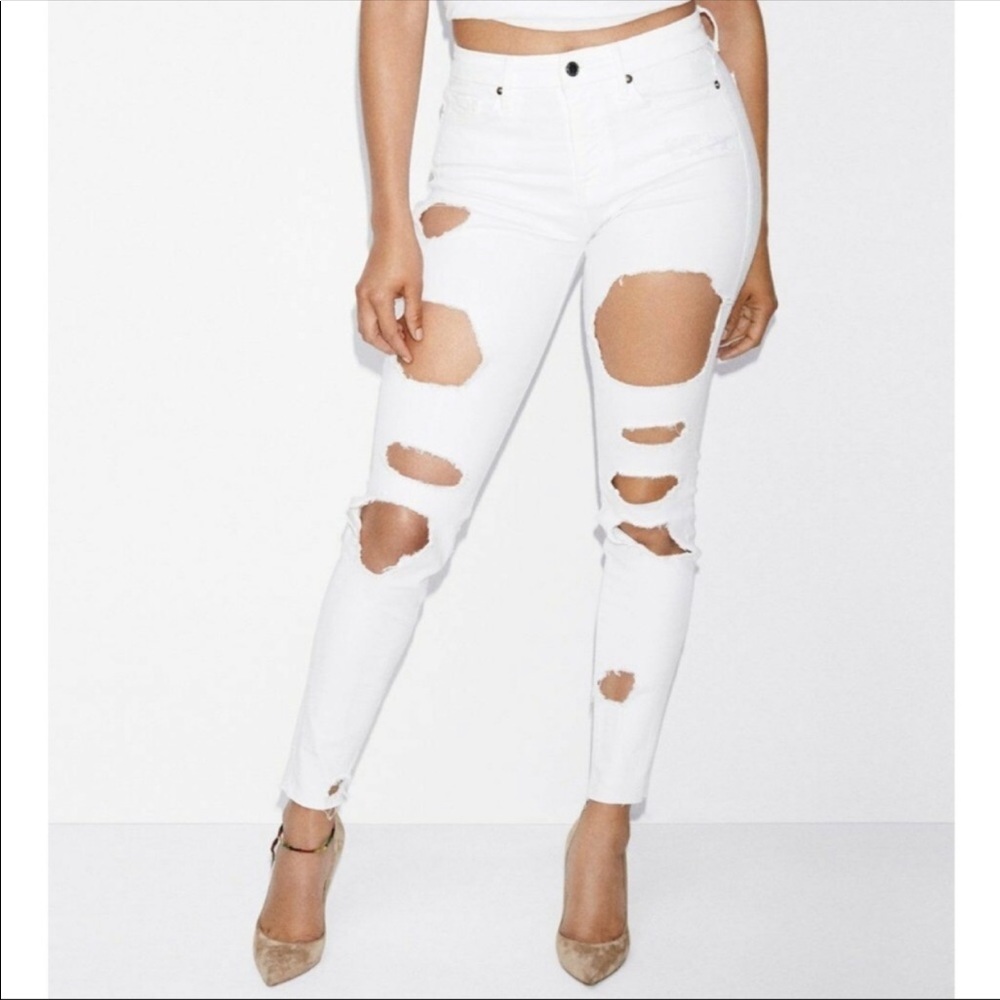 Good American Good Legs destroyed jeans